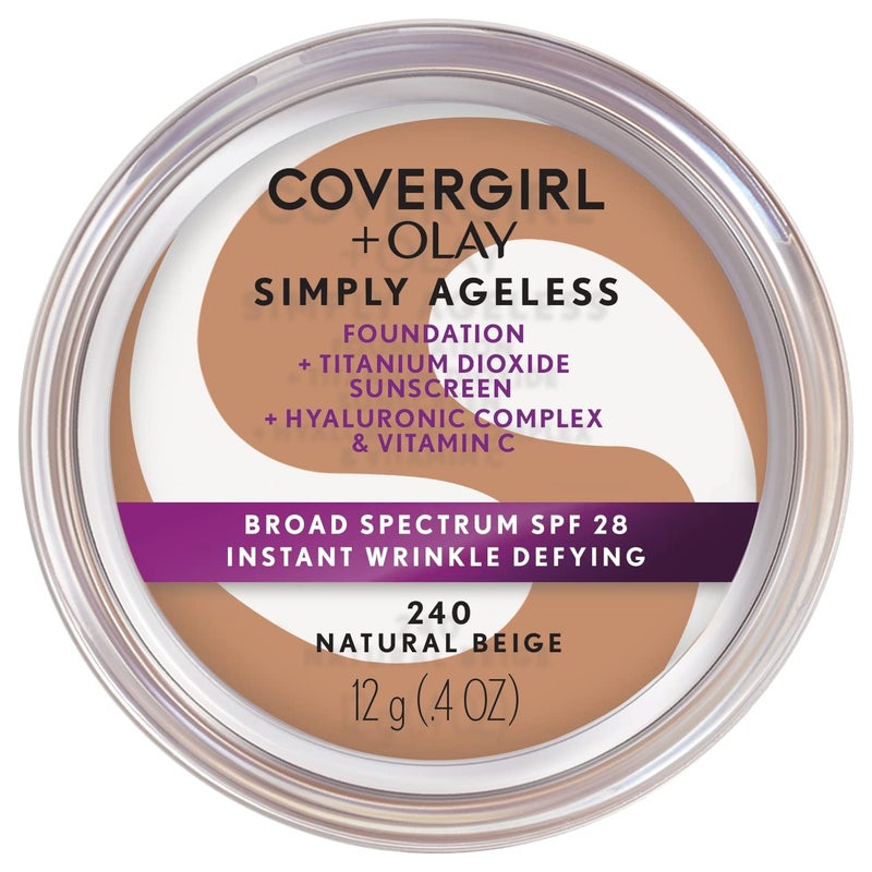 COVERGIRL & Olay Simply Ageless Instant Wrinkle-Defying Foundation, Natural Beige 0.4 Fl Oz (Pack of 1) - Image 1