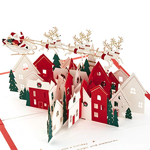 Hallmark Signature Paper Wonder Pop Up Christmas Card Santa and His Reindeer - Image 1