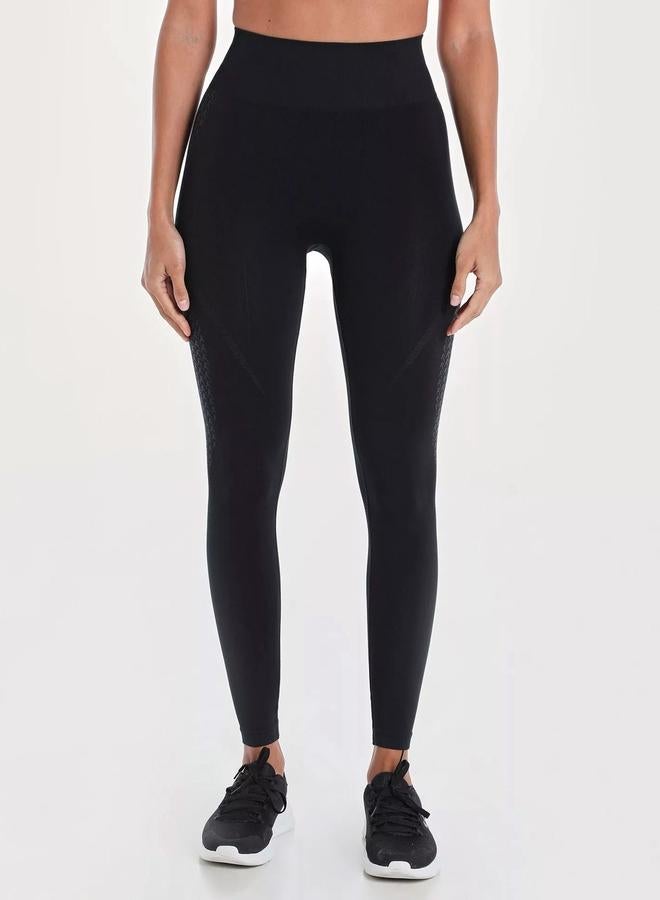 Wizard Women Black Solid Impact Seamless Leggings - Image 1