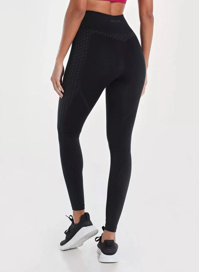 Wizard Women Black Solid Impact Seamless Leggings