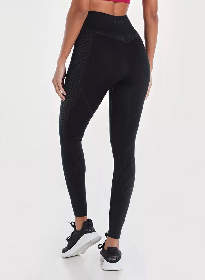 Wizard Women Black Solid Impact Seamless Leggings - Image 2