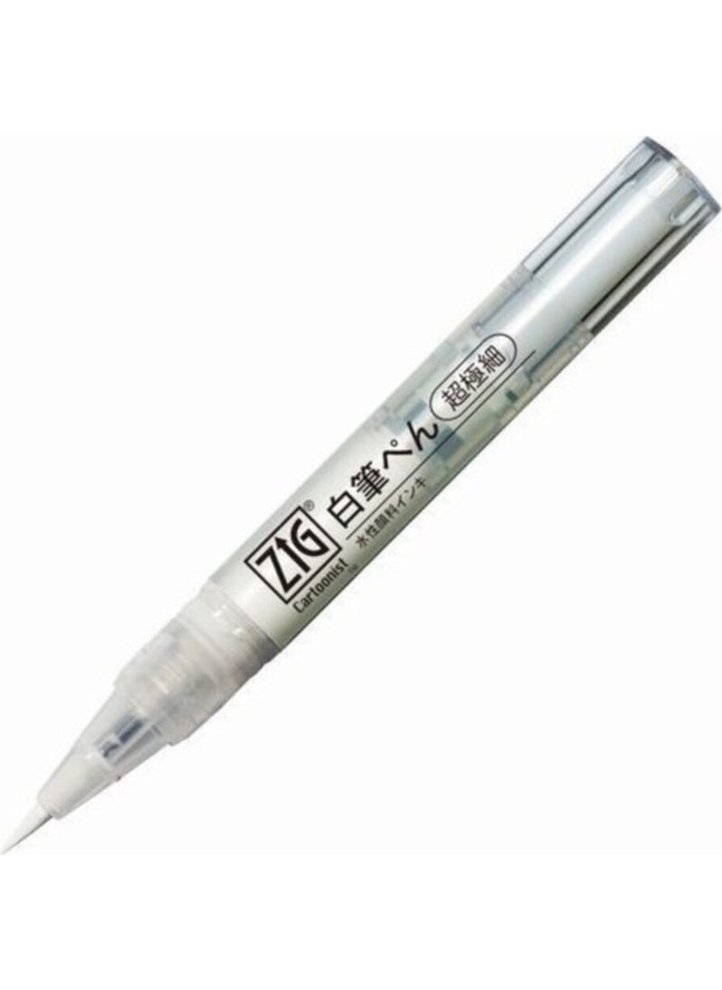 Zig Kuretake Brush Pen Ultra Fine Brush Pen White  - Image 2