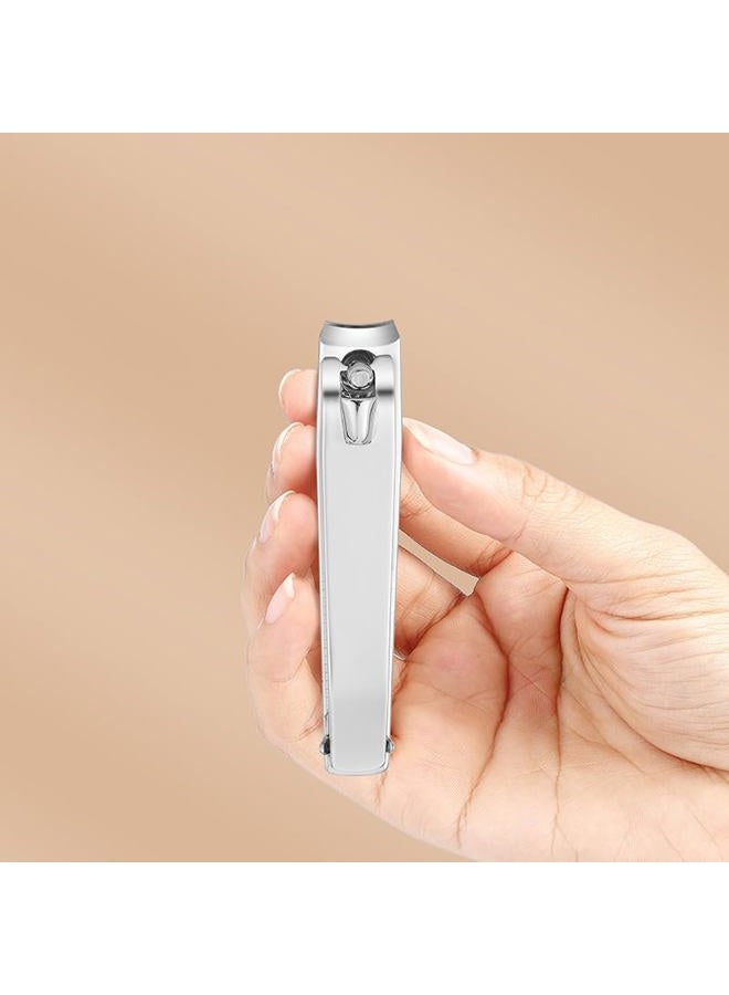 Ucheom Large Nail Clippers 2-Pack, Sharp Stainless Steel Fingernail & Toenail Trimmers with Nail File, Manicure Kit Fingernail Tools for Men & Women, Black and Silver Color - Image 5
