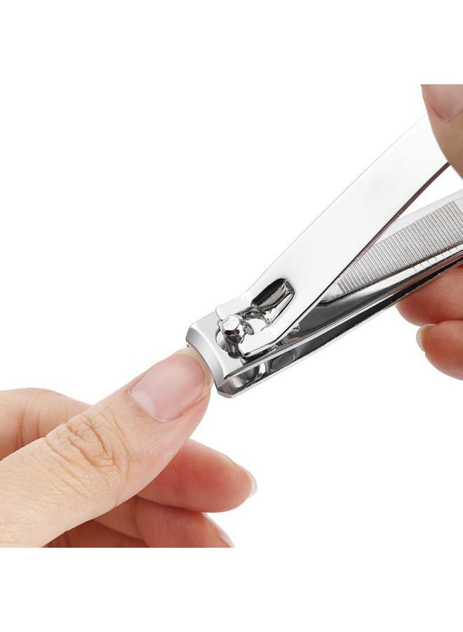 Ucheom Large Nail Clippers 2-Pack, Sharp Stainless Steel Fingernail & Toenail Trimmers with Nail File, Manicure Kit Fingernail Tools for Men & Women, Black and Silver Color - Image 4