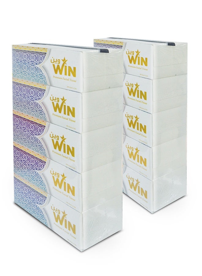 WIN Facial Tissue 200 Sheets 2 Ply 190x190 Pack Of 10 - Image 2