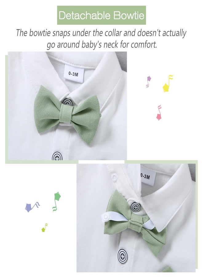 WESIDOM Baby Boy Clothes Suit 0-24M Infant Gentleman Wedding Outfit, Shirt+Bowtie+Beret+Suspender Pants Clothing Set - Image 2