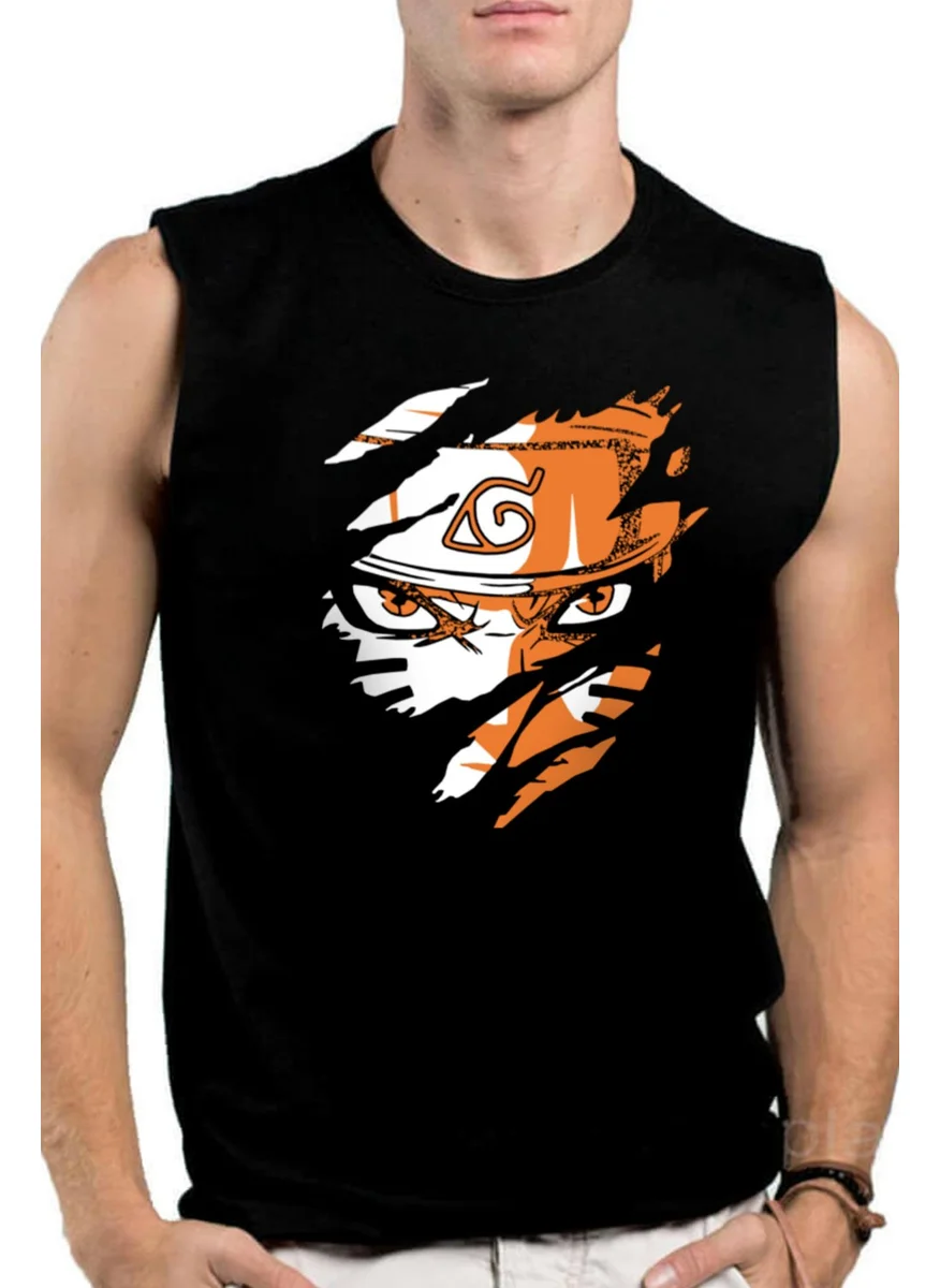 Rock&Roll Hard Naruto Black Cutout Sleeve | Sleeveless Men's T-Shirt | Athlete