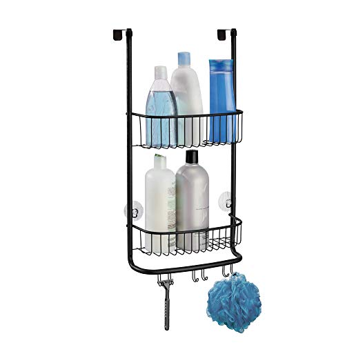 iDesign OvertheDoor Hanging Shower Caddy Organizer The Forma Collection  12 x 65 x 24 Matte Black