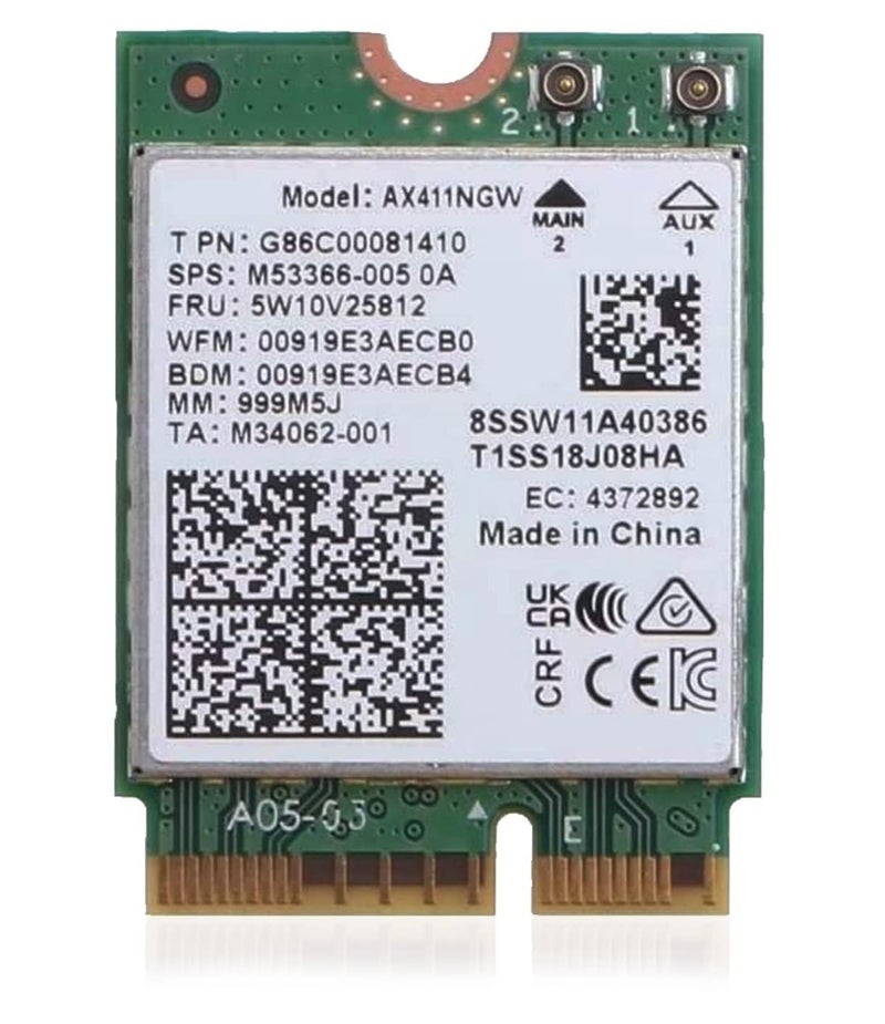 HighZer0 Electronics AX411 WiFi 6E Card | Tri-Band Wi-Fi | Up to 3.0 Gbps | CNVio2 M.2 WiFi Card for PC | Supports Bluetooth 5.3 | Requires Intel 12th+ Gen CPU Windows 10/11, Linux | AX411NGW - Image 1