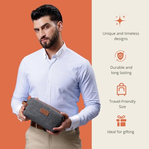 Hamelin Toiletry Bag Shaving Kit Organiser | Travel Friendly Shaving & Makeup Pouch | Toiletry Kit for Men and Women | Dopp Kit | All in One Stylish Organizer for Beauty Essentials | Toiletry Case - Image 3