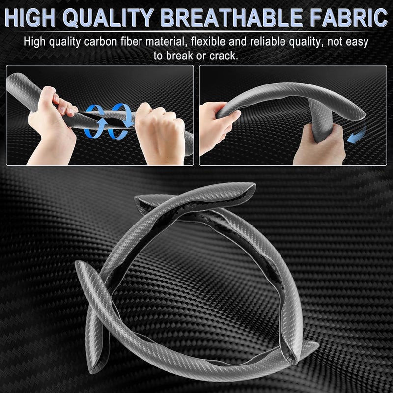 amiss مجموعة أغطية عجلة القيادة من أميش 3 قطع من ألياف الكربون - Image 2