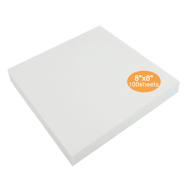 New Brothread Tear Away Machine Embroidery Stabilizer Backing 8"x8" - 100 Precut Sheets - Medium Weight 1.8 oz- Fits 4x4 and 6x6 Hoops - Image 1