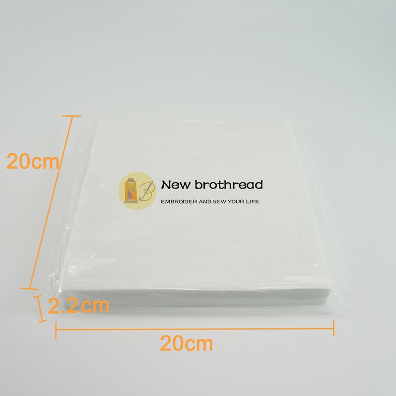New Brothread Tear Away Machine Embroidery Stabilizer Backing 8"x8" - 100 Precut Sheets - Medium Weight 1.8 oz- Fits 4x4 and 6x6 Hoops - Image 2