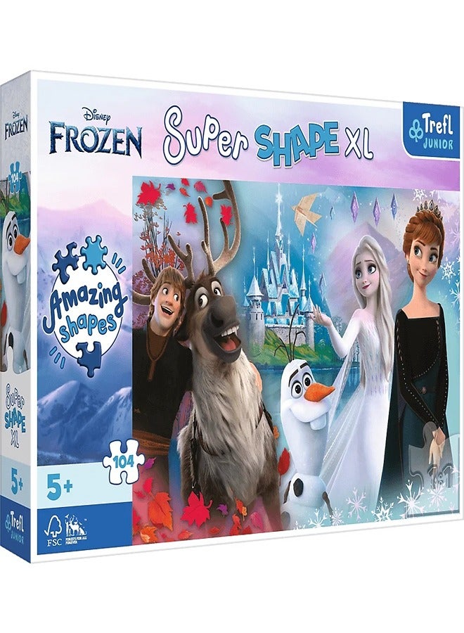 Trefl - Puzzle Anna and Elsa are cheerful in the world 104 Pieces - 50017 - Image 1