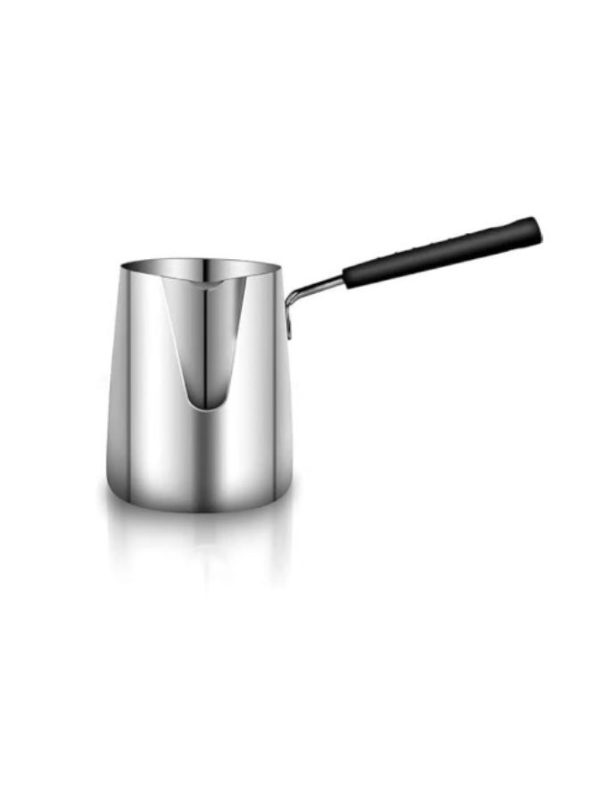 Turkish coffee pot, stainless steel milk and coffee warmer, coffee pot, chocolate and milk warmer with heat-resistant handle, universal milk warmer, small saucepan (600ml) - Image 1