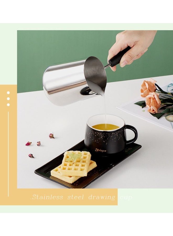 Turkish coffee pot, stainless steel milk and coffee warmer, coffee pot, chocolate and milk warmer with heat-resistant handle, universal milk warmer, small saucepan (600ml) - Image 2