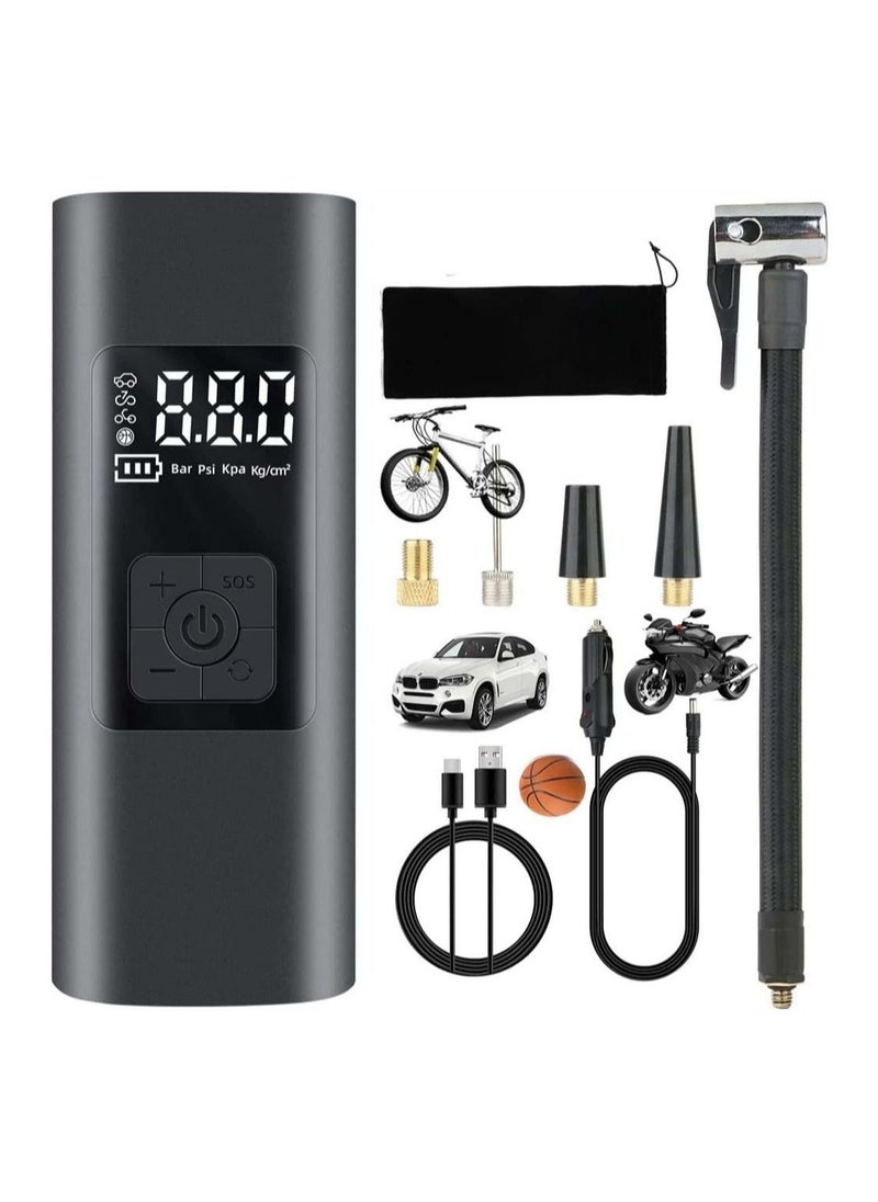 Generic - Tire Inflator Portable Air Compressor, Wireless with LED Light, Can Detection, 6000mAh Battery 150PSI Fast Inflation, Suitable for Balls, Motorcycles, Bicycles, Cars - Image 1