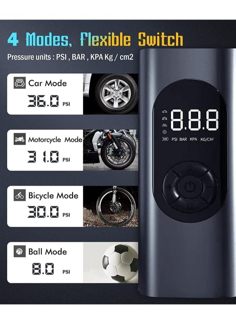 Generic - Tire Inflator Portable Air Compressor, Wireless with LED Light, Can Detection, 6000mAh Battery 150PSI Fast Inflation, Suitable for Balls, Motorcycles, Bicycles, Cars - Image 1