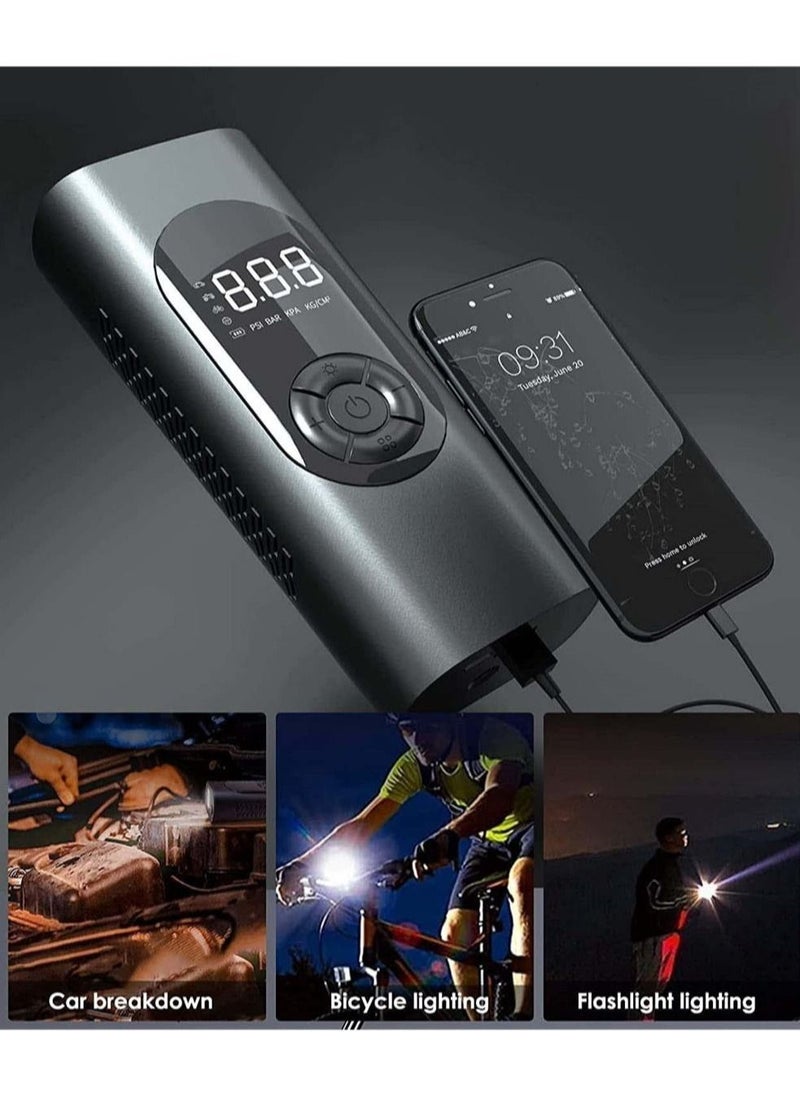 Generic - Tire Inflator Portable Air Compressor, Wireless with LED Light, Can Detection, 6000mAh Battery 150PSI Fast Inflation, Suitable for Balls, Motorcycles, Bicycles, Cars - Image 1