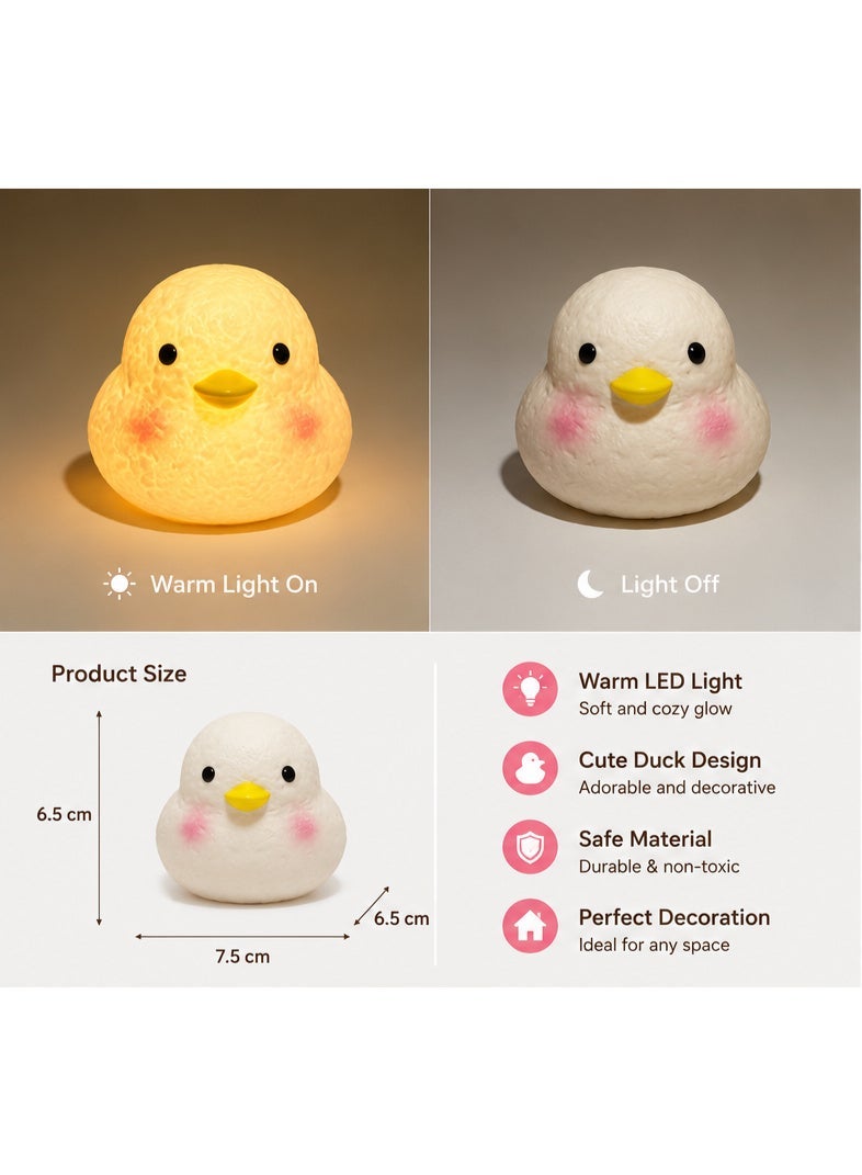Cute Duck Night Light – Battery Powered Warm LED Lamp - Image 1