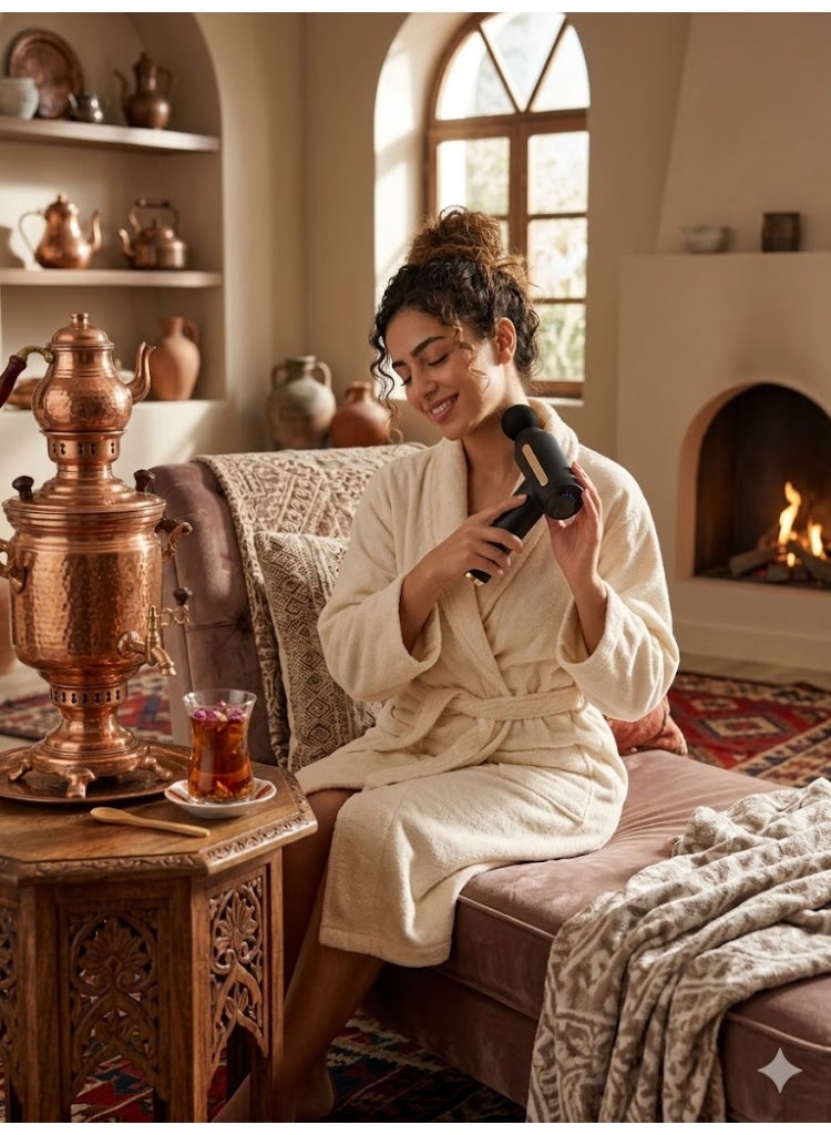 جهاز مساج وتدليك العضلات الاحترافي (Massage Gun) بـ 6 سرعات متغيرة - مسدس تدليك محمول وقابل لإعادة الشحن مع 4 رؤوس ملحقة لتخفيف آلام الجسم والعضلات متعدده الالوان - Image 2