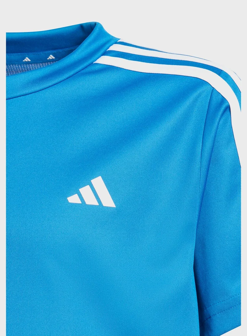 adidas طقم تدريب ايروريدي اساسي بقصة عادية و3 خطوط
