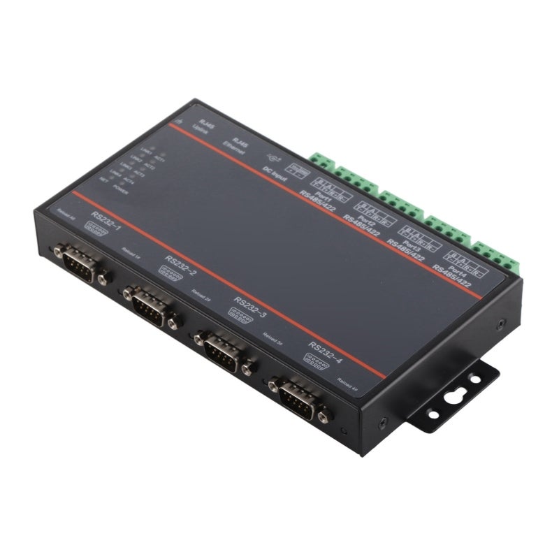 محول إيثرنت بأربع قنوات تسلسلية 4 × RS232 RS485 RS422 - تصميم وقائي مضاد للارتفاع المفاجئ في الجهد بقدرة 4 كيلو فولت لخادم جهاز تسلسلي صناعي مخصص لمواقع التحكم الصناعي حسب متطلبات الجهد - Image 4