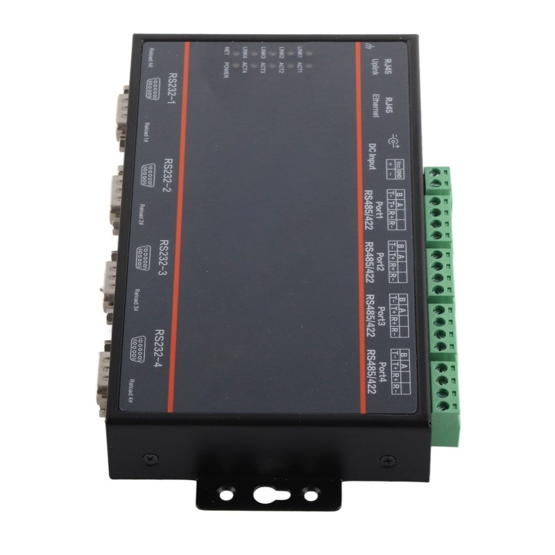 محول إيثرنت بأربع قنوات تسلسلية 4 × RS232 RS485 RS422 - تصميم وقائي مضاد للارتفاع المفاجئ في الجهد بقدرة 4 كيلو فولت لخادم جهاز تسلسلي صناعي مخصص لمواقع التحكم الصناعي حسب متطلبات الجهد - Image 3