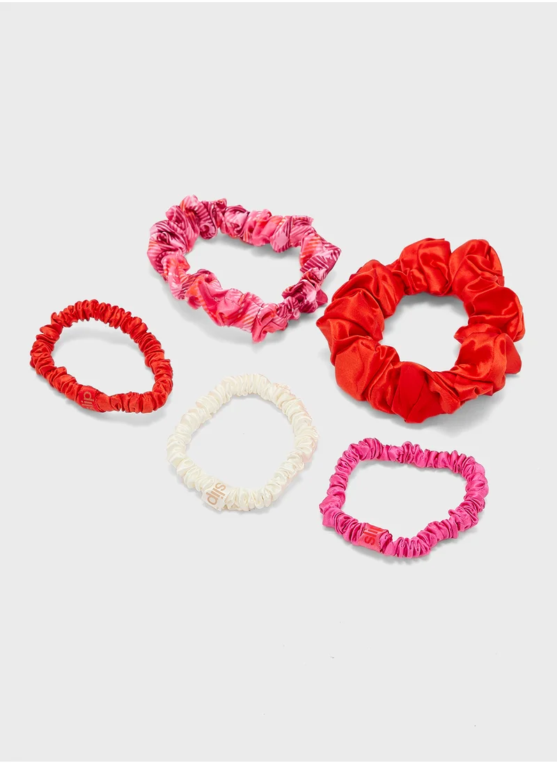 سليب Scarlet Bon Bon -Mixed Silk Scrunchie Set - 5 Pack