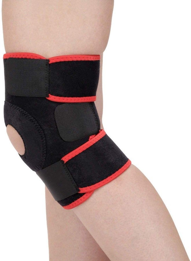 GymWar Knee Support, Open-Patella Brace for Arthritis, Joint Pain Relief, Injury Recovery with Adjustable Strapping & With Breathable Neoprene Material (Free Size) Pair - Image 2