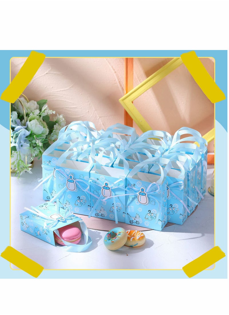 Excefore - Party Gift Bags, 24 Pcs Baby Shower Party Decoration Goodie Bags Birthday Party Treat Bags Blue Candy Bags With Handles for Boys Kids Birthday Baby Shower Party Favors Supplies Return Gifts - Image 1