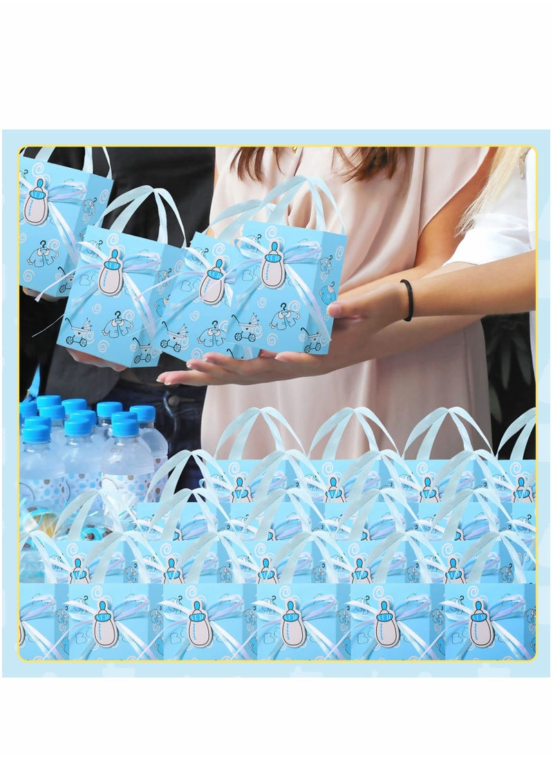 Excefore - Party Gift Bags, 24 Pcs Baby Shower Party Decoration Goodie Bags Birthday Party Treat Bags Blue Candy Bags With Handles for Boys Kids Birthday Baby Shower Party Favors Supplies Return Gifts - Image 1
