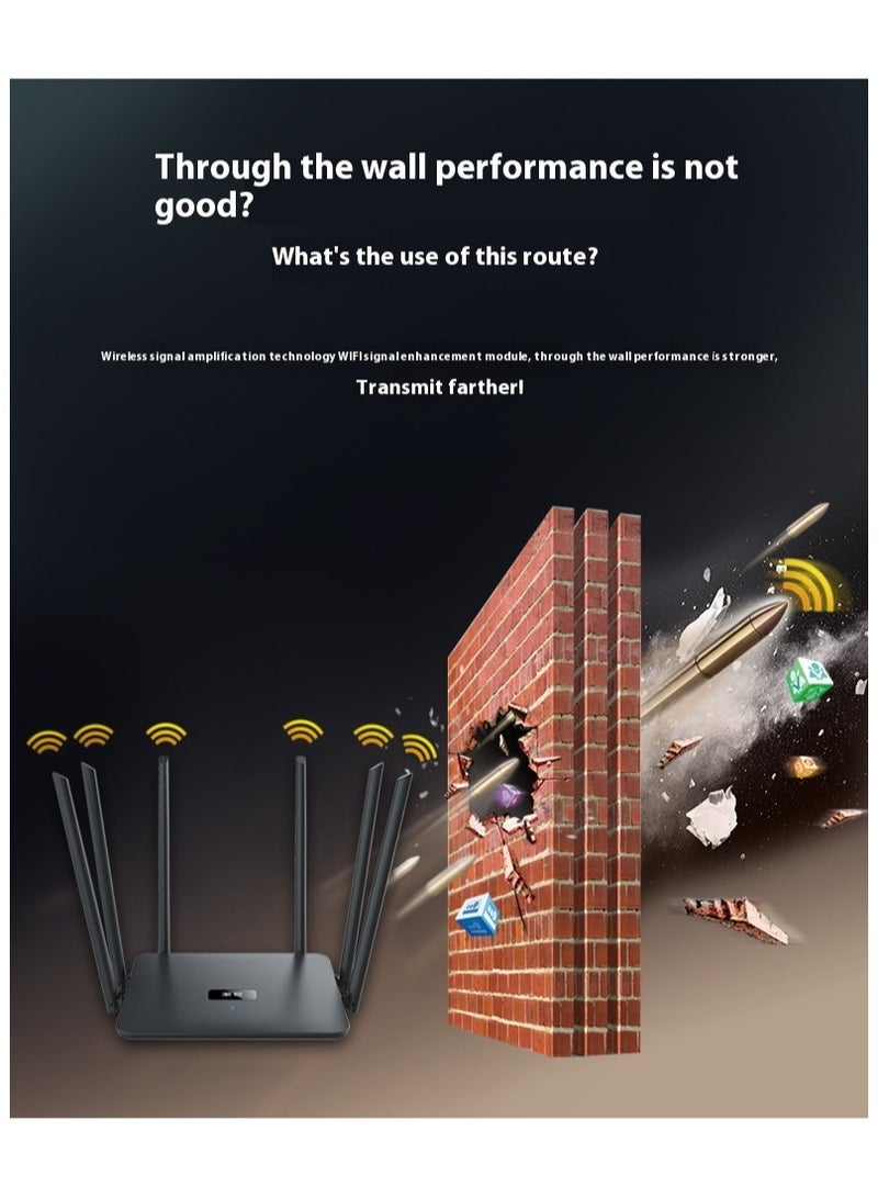 Dual-band 5G Gigabit router home high speed wifi through the wall king signal wi-fi, support beamforming and MU-MIMO, perfect for gaming