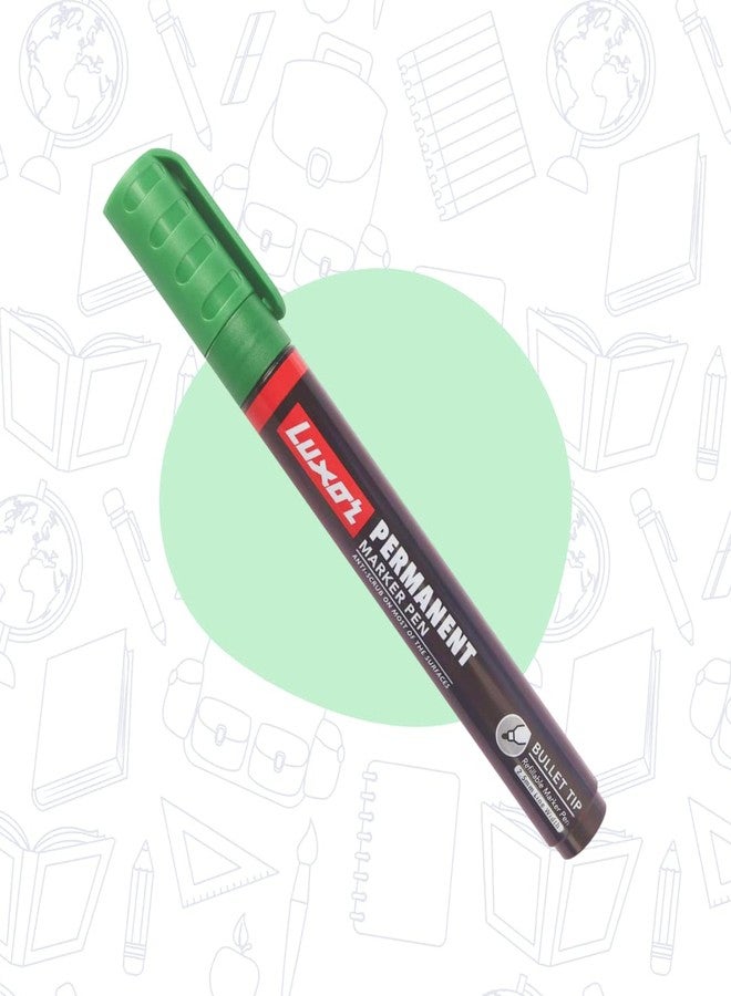 Luxor Refillable Permanent Marker in Rich Green, Pack of 10, Ideal for Eco-Friendly and Bold Markings - Image 2