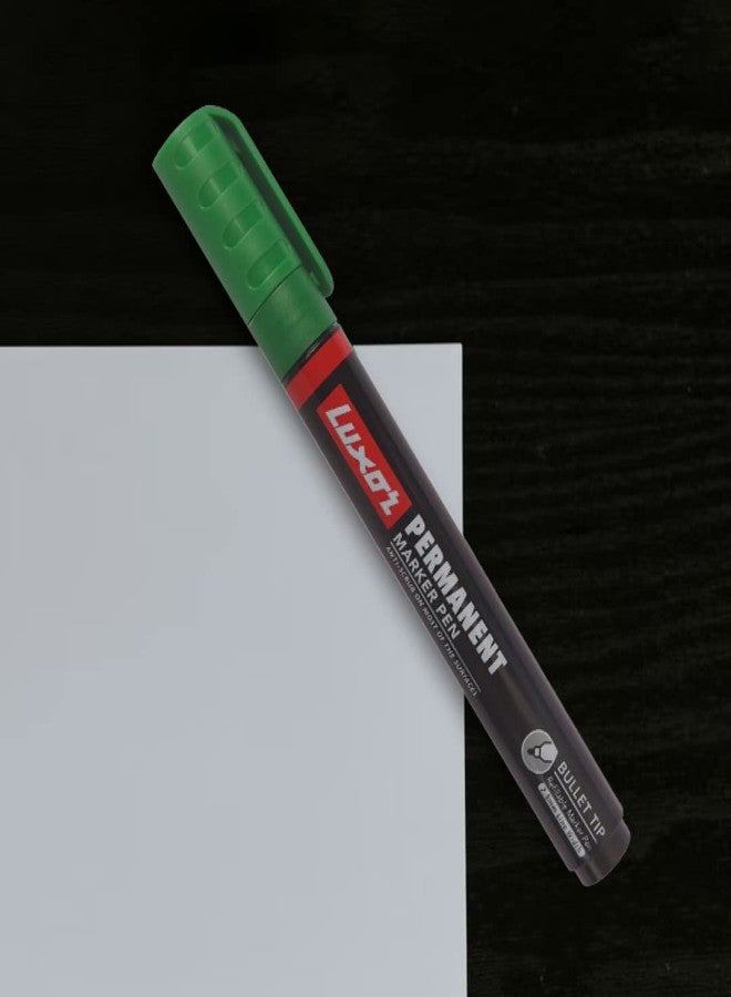 Luxor Refillable Permanent Marker in Rich Green, Pack of 10, Ideal for Eco-Friendly and Bold Markings - Image 5