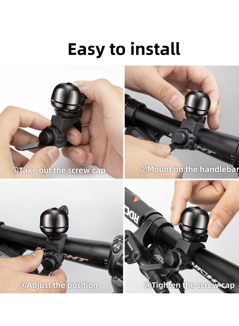 Excefore Classic Bike Bell with Loud Sound, Mountain Bike MTB Bell for 0.82-0.86in/21-22mm Handlebars, Clear Ring Bell for Adults and Riders - Image 4