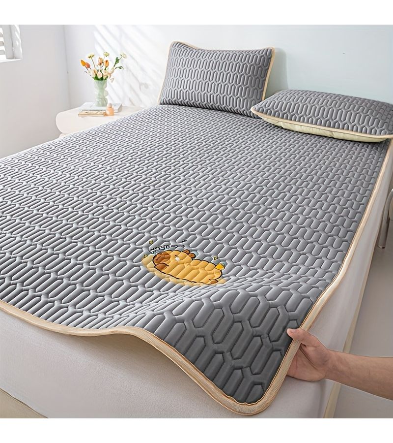 1pc Cartoon Cooling Mat Papa Kapi High Grade Gray 78 74 86 61inch Minimalist Style For Bedrooms Living Rooms Dormitories And Hotels - Image 1