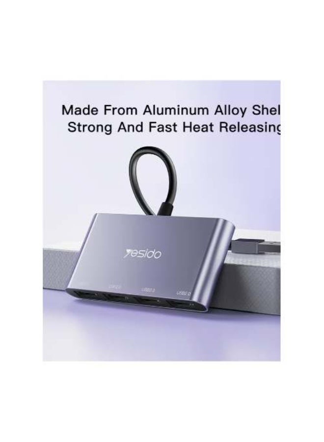 Yesido HB12 4-in-1 USB Hub Multiport Adapter - Image 2