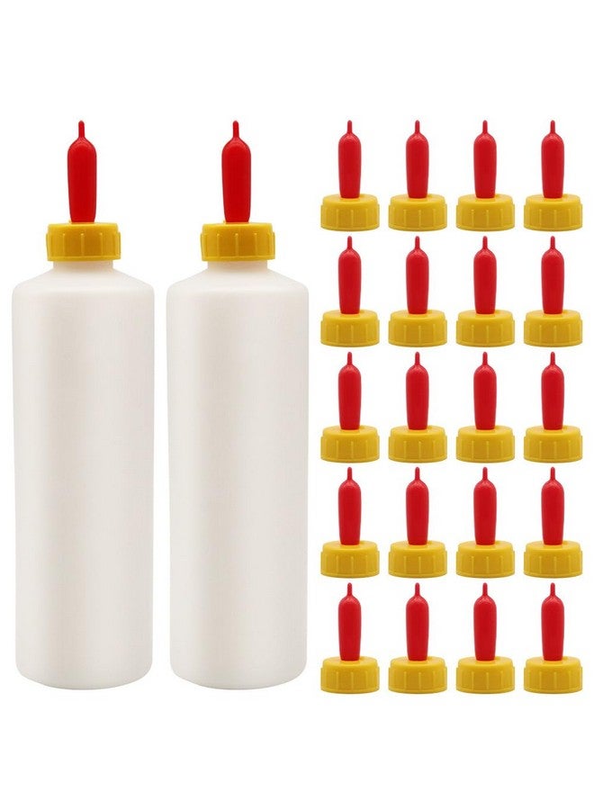 APlayfulBee Goat Nipple and Bottles Set, 20 Pieces Cow Calf Milk Drink Nipple and 2 Pieces 400 ml Lamb Feeding Bottle Kit for Sheep Goat Pup Dog Farm Supplies - Image 1