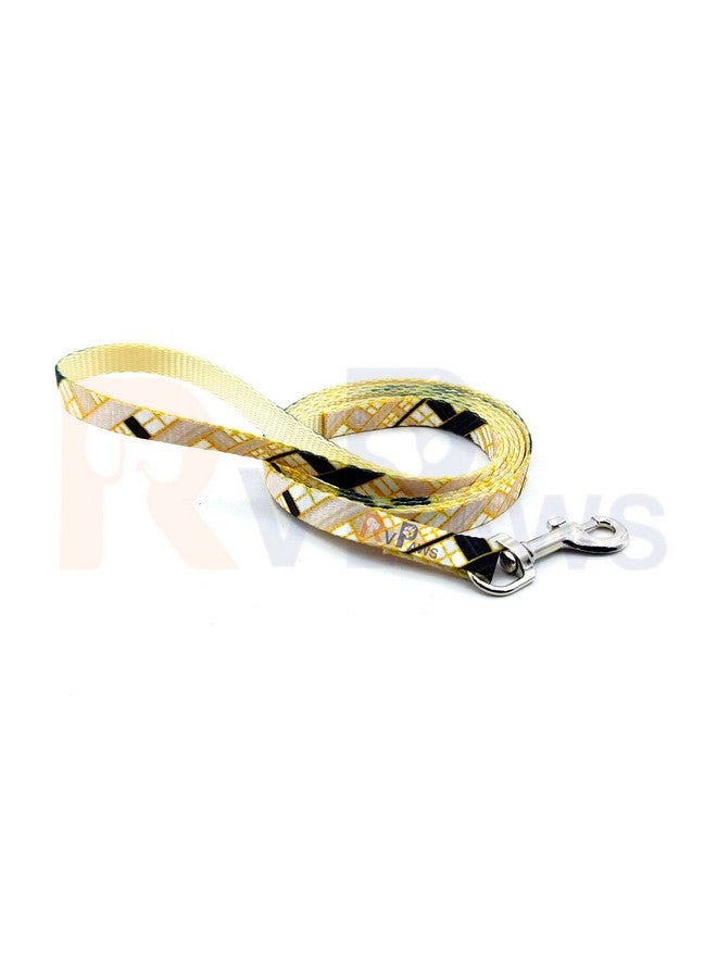 Puppy Soft Nylon Collar And Leash Printed | 10Mm Printed Collar Set With Sound Bell | Suitable For Small Dogs, Puppies & Cats 10 Mm (Cream) - Image 3