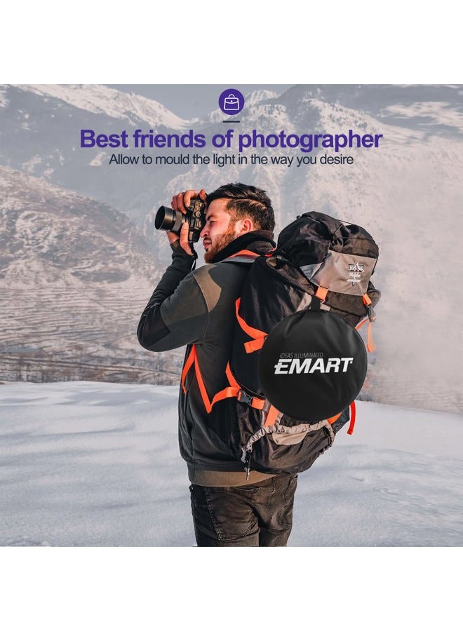 EMART 24'' x 36''(60 x 90cm) 5 in 1 Photo Collapsible Photography Reflector with Bag, Large Oval Portable Panel for Studio Video, Portraint, Outdoor Shooting -Translucent, White, Silver, Gold, Black - Image 5