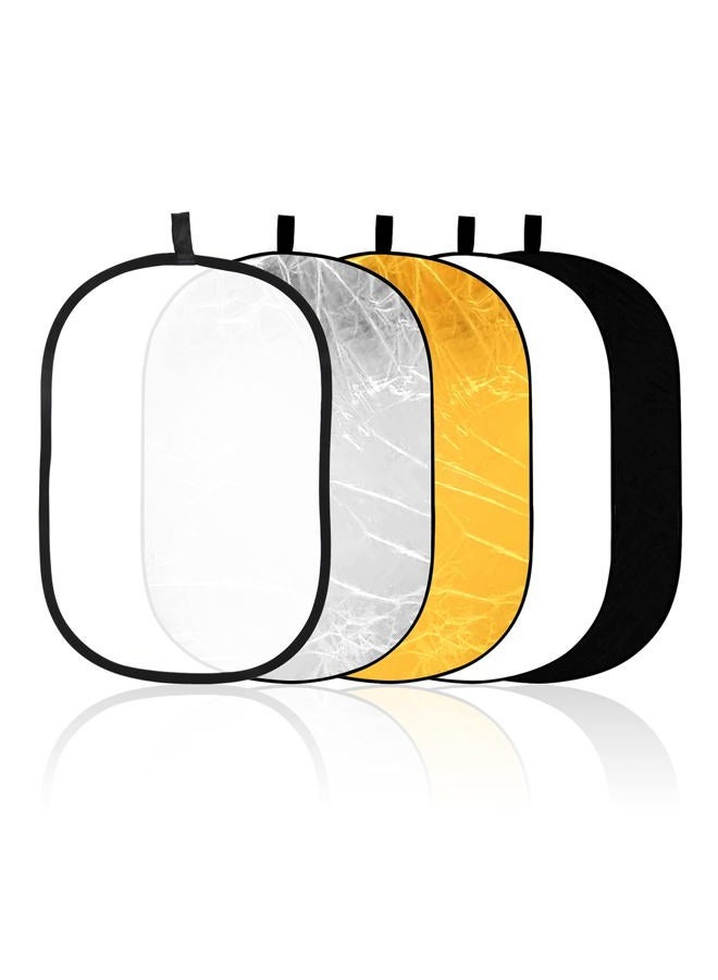 EMART 24'' x 36''(60 x 90cm) 5 in 1 Photo Collapsible Photography Reflector with Bag, Large Oval Portable Panel for Studio Video, Portraint, Outdoor Shooting -Translucent, White, Silver, Gold, Black - Image 1