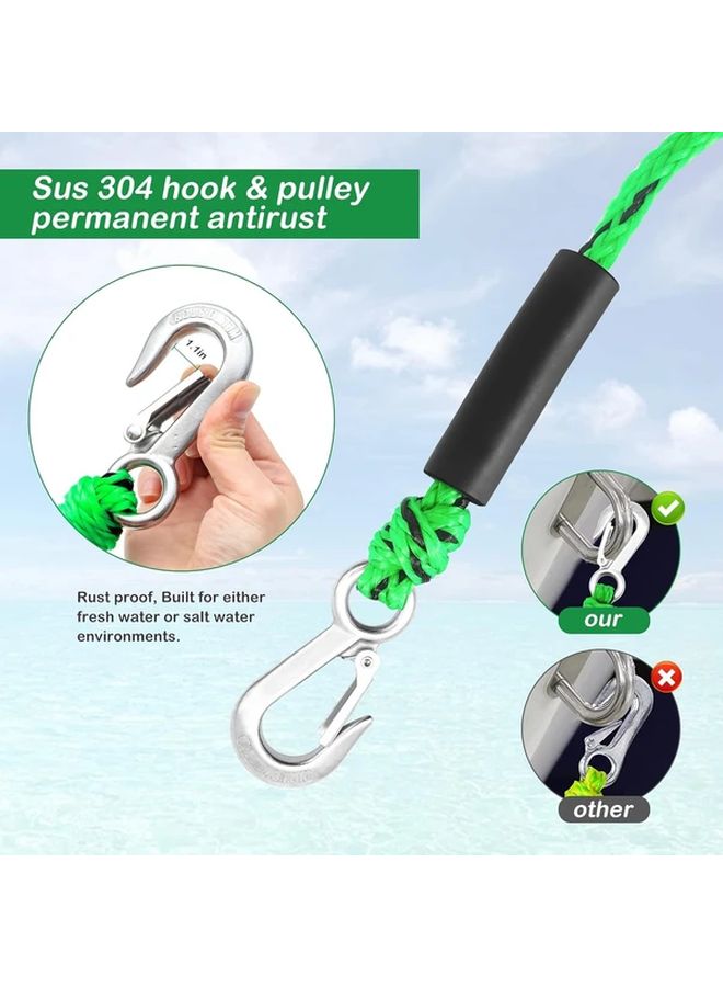 Heavy Duty Watersports Tow Harness With D Rings 1100 Lbs Tensile Strength For Towing Tube Water Ski Wakeboard Red 24FT With Float Ball - Image 4