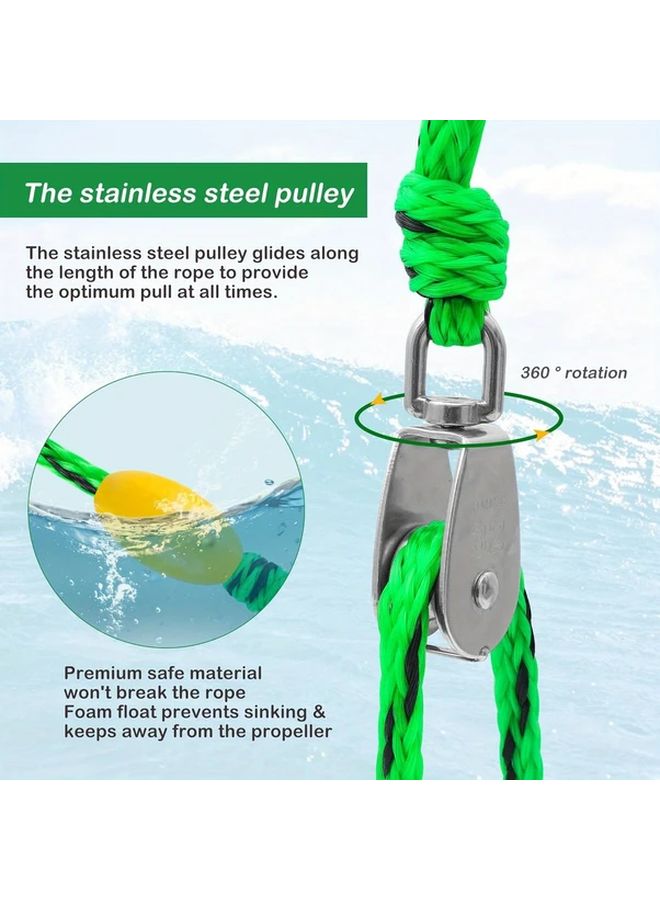 Heavy Duty Watersports Tow Harness With D Rings 1100 Lbs Tensile Strength For Towing Tube Water Ski Wakeboard Red 24FT With Float Ball - Image 5