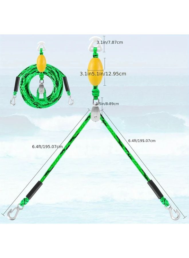 Heavy Duty Watersports Tow Harness With D Rings 1100 Lbs Tensile Strength For Towing Tube Water Ski Wakeboard Red 24FT With Float Ball - Image 3