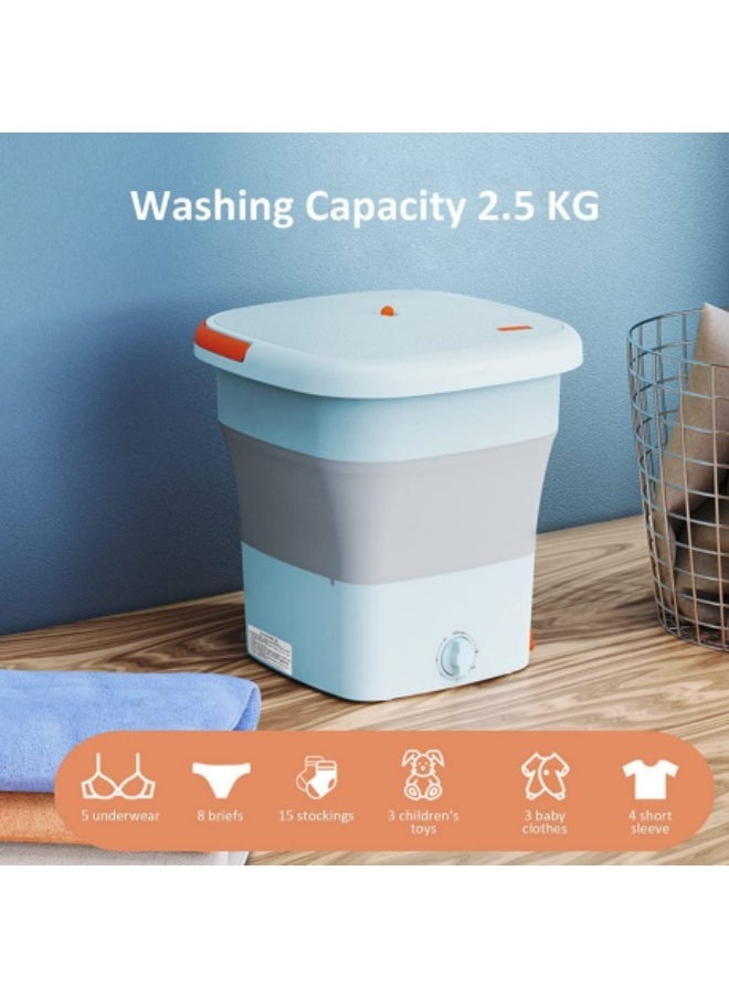 GGEROU Portable Washing Machine, Folding Clothes Washing Machine, Mini Portable Bucket Washer for Apartment, Laundry, Camping, RV, Travel, Underwear, Personal, Baby, with Drainer Basket and Hose  - Image 3