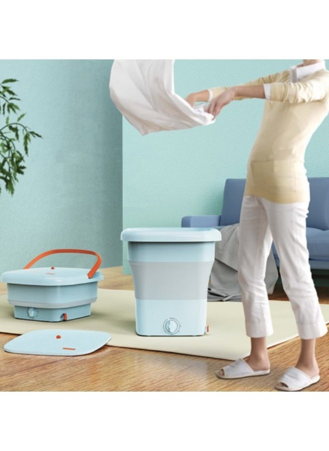 GGEROU Portable Washing Machine, Folding Clothes Washing Machine, Mini Portable Bucket Washer for Apartment, Laundry, Camping, RV, Travel, Underwear, Personal, Baby, with Drainer Basket and Hose  - Image 5