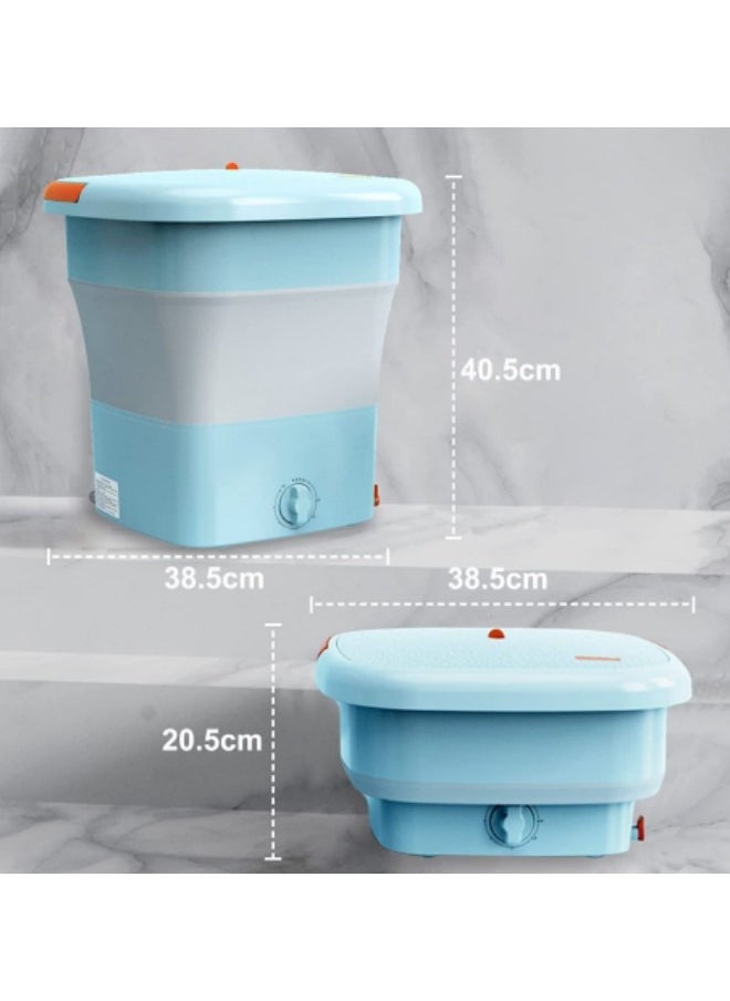 GGEROU Portable Washing Machine, Folding Clothes Washing Machine, Mini Portable Bucket Washer for Apartment, Laundry, Camping, RV, Travel, Underwear, Personal, Baby, with Drainer Basket and Hose  - Image 2