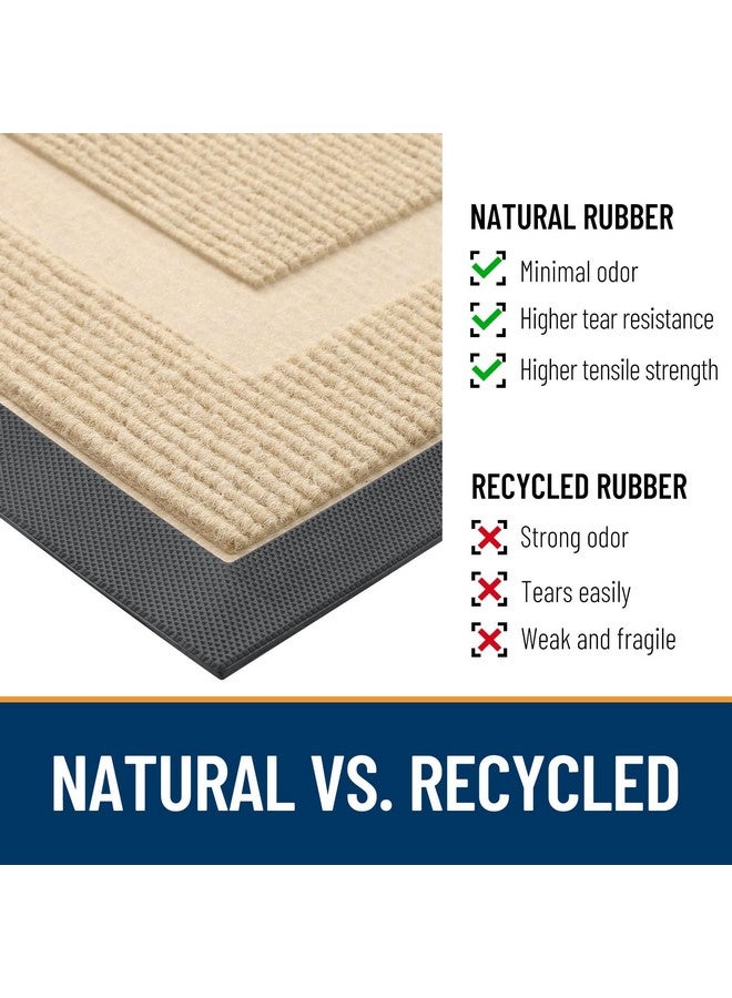 OLANLY Front Door Mat Indoor Outdoor Entrance, Waterproof All-Season, All-Weather Doormat, Sturdy Natural Rubber, Fade Resistant, Low Profile, Easy Clean Patio Porch Entryway Mat, 29.5x17, Beige - Image 4