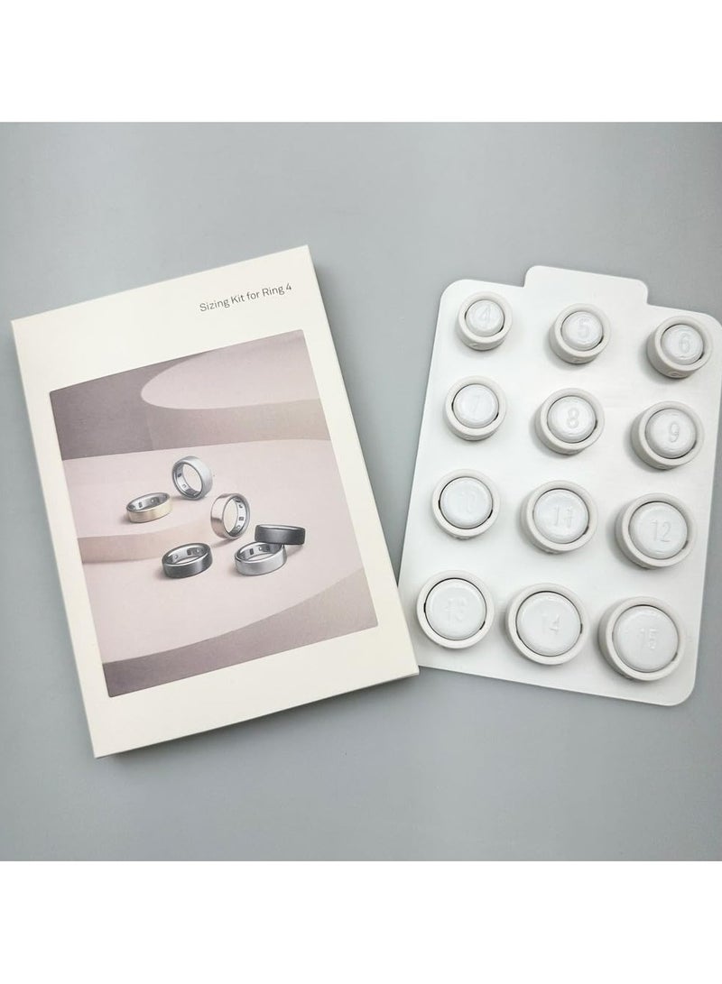 مجموعة قياس الخواتم الأربعة - اختر مقاس خاتمك المثالي | أداة قياس احترافية للإصبع | تحديد المقاسات بدقة | أداة قياس المجوهرات بدقة - Image 1